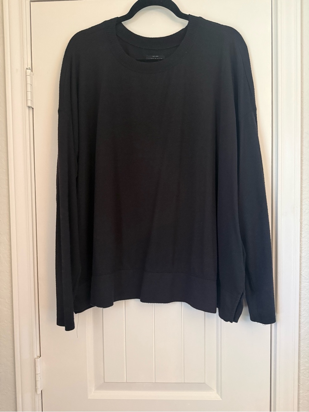 Lucky Brand black Ribbed Crewneck Sweater